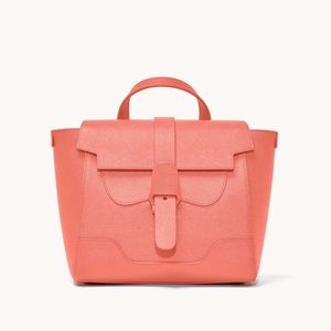 Senreve MIDI Maestra in pebbled Coral with Gold Hardware
